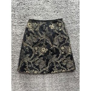 Piazza‎ Sempione Womens Zipped Slip-on Skirt Black Floral Bird Print Size 38